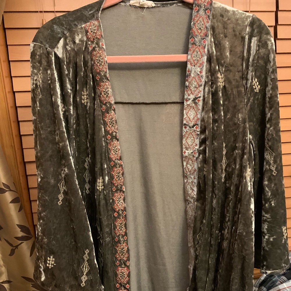 Velvet long cardigan - it’s really so much better in person.